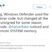 Windows Defender verschluckt sich an RAR